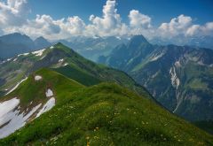 Auf dem Seekopf-Grat am 21. Juli 2013, Überschreitung vom Großen Seekopf (2085 m) zum Kleinen Seekopf (2096 m).