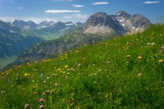 Am Hundskopf in den Allgäuer Alpen, an der Grenze zum Lechtal.
