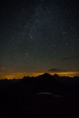 Sternenhimmel am 10.8.2013, gesehen knapp unterhalb vom Kreuzeck (2376 m) in den Allgäuer Alpen.