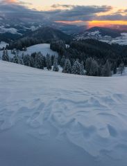 Aussicht von der Kalzhofner Höhe (1118 m) im Westallgäu.