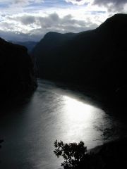 Geiranger Fjord in Weltuntergangsstimmung